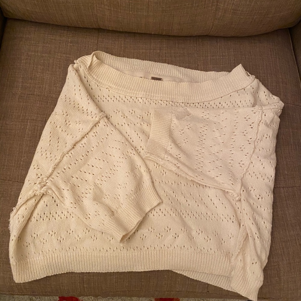 Free People Sand Castle Cropped Pullover Sweater